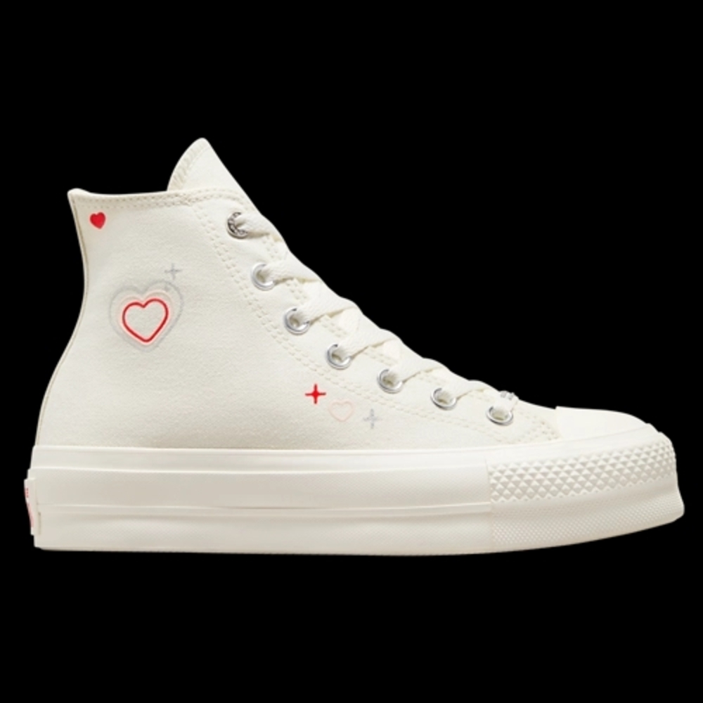 Converse All Star White High-Top Sneakers Hearts - Picture 2 of 14